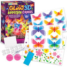 KidzMaker Lienzo con Mariposas 3D e Iluminadas 4M.