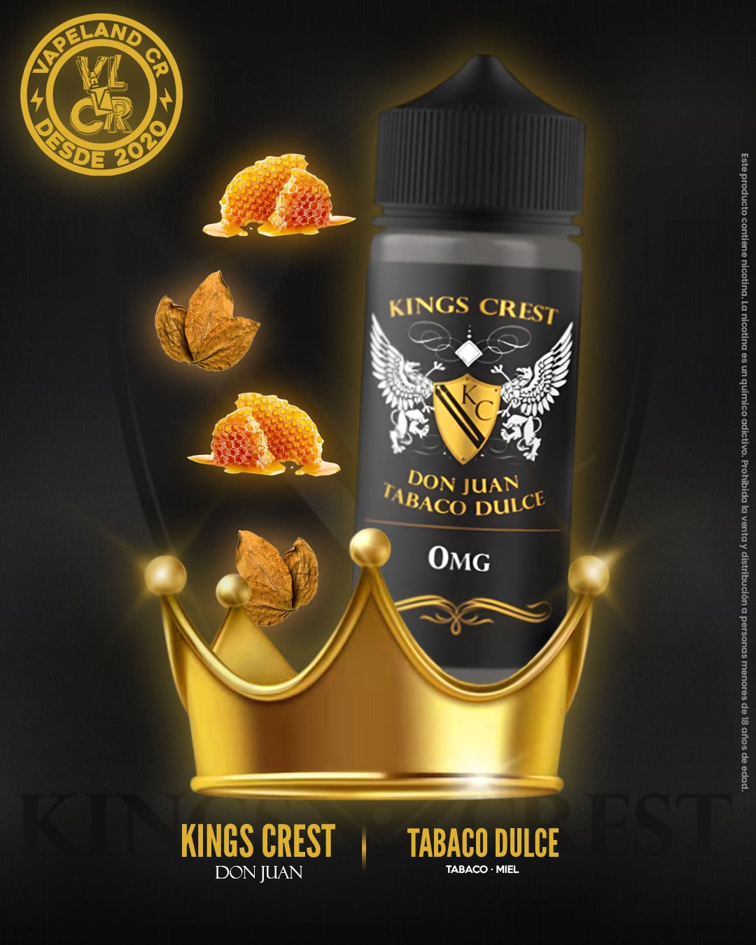 Kings Crest Don Juan Tabaco Dulce 3mg y 6mg.