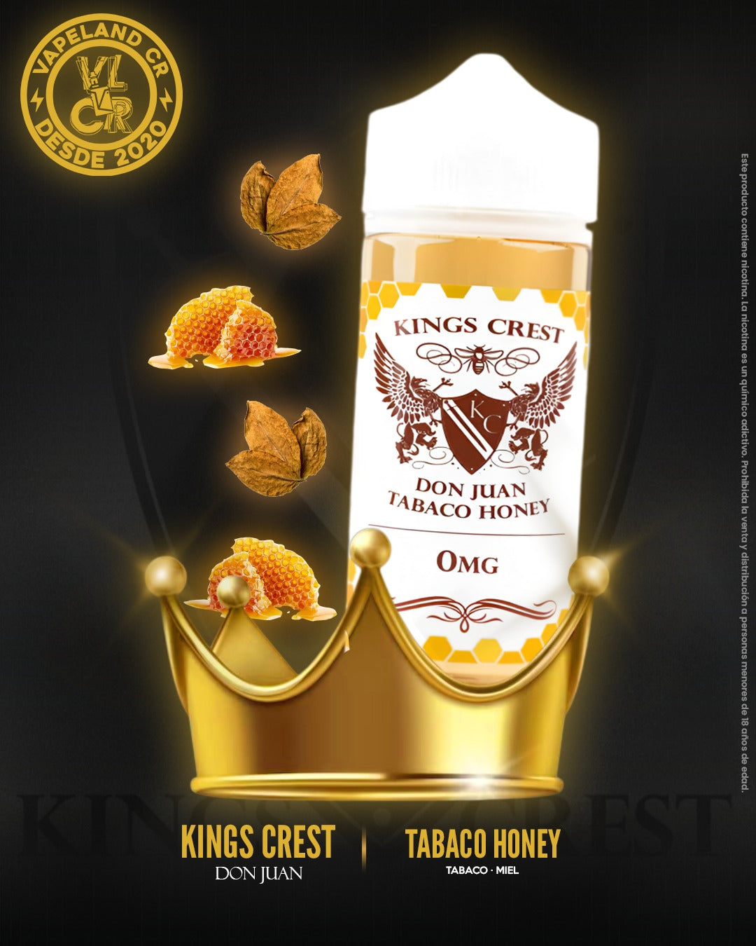 Kings Crest Don Juan Tabaco Honey 3mg y 6mg.