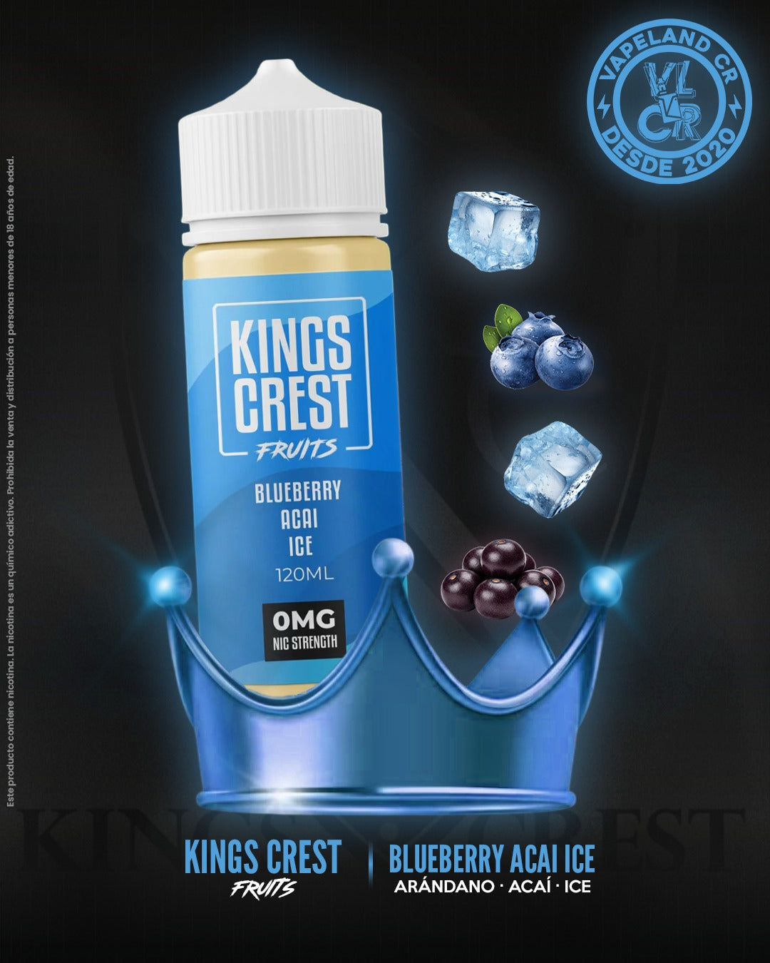 Kings Crest Fruits Blueberry Acai Ice 3mg y 6mg.