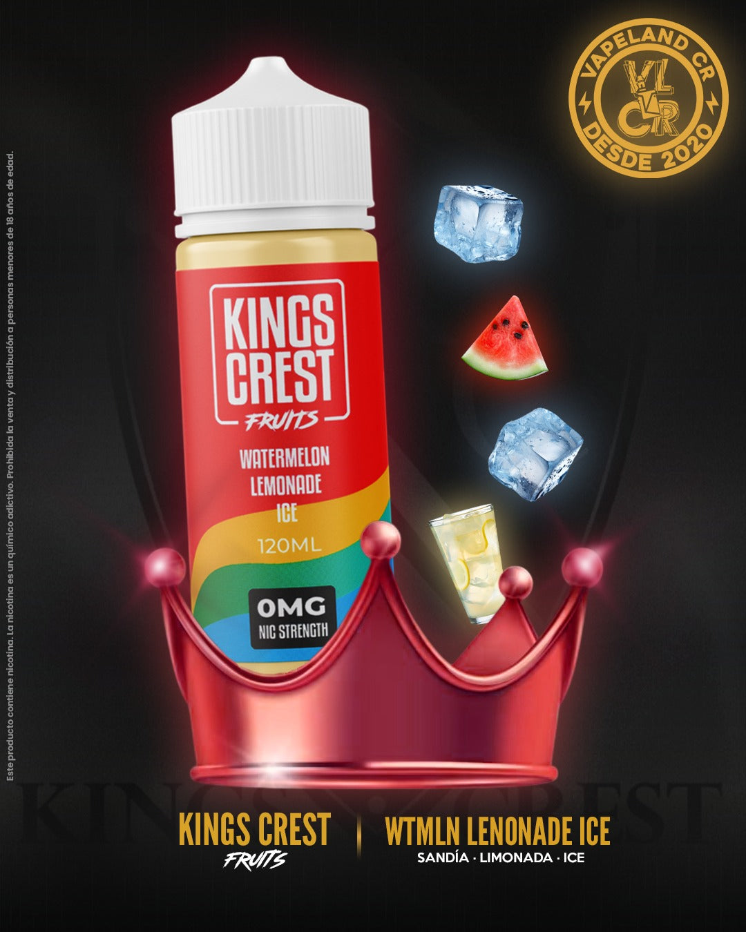 Kings Crest Fruits Watermelon Lemonade Ice 3mg y 6mg.