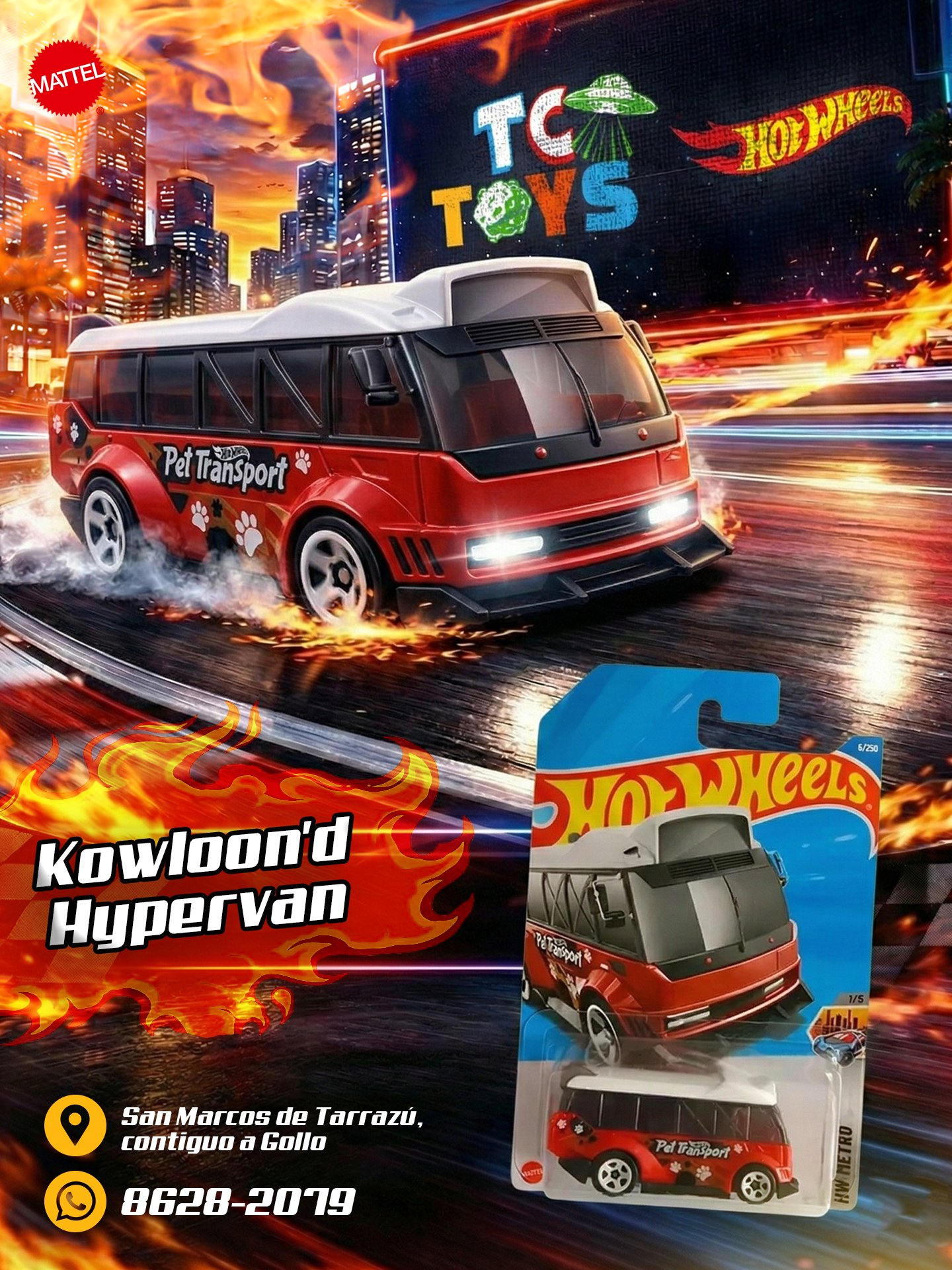 Hot Wheels Kowloon'd Hypervan Rojo.
