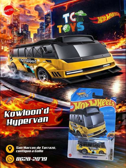 Hot Wheels Kowloon'd Hypervan Amarillo.