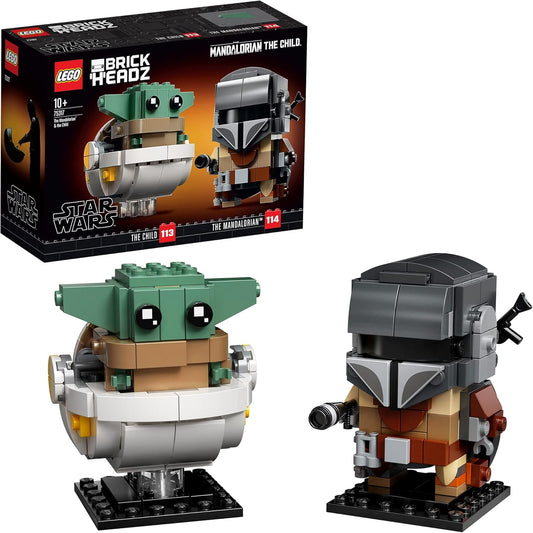 Lego Brick Headz Star Wars Mandalorian y The Child.