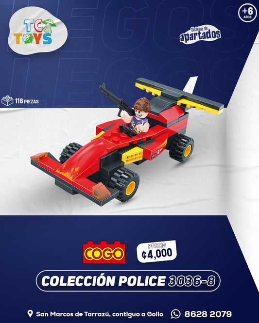 Lego COGO Police Red Racing Car 3036-8.