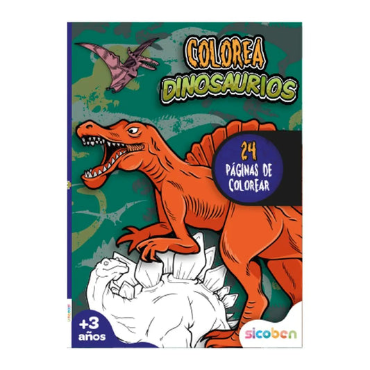 Libro Colorea Dinosaurios Sicoben.