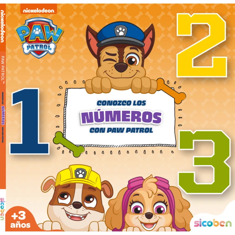 Libro Conozco los Números con Paw Patrol Sicoben.