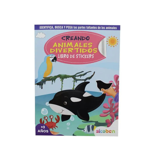 Libro Creando Animales Divertidos Libro de Stickers Sicoben.