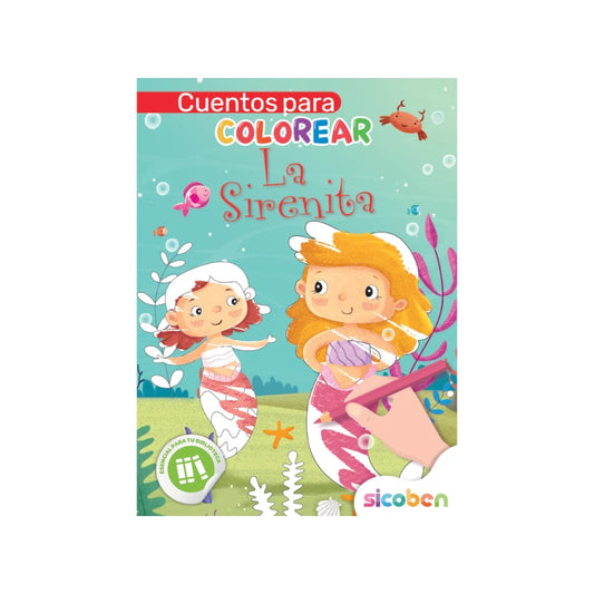 Libro Cuentos para Colorear La Sirenita Sicoben.