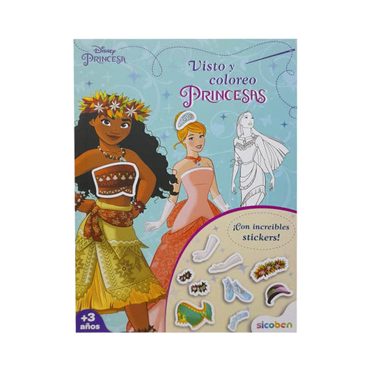 Libro Disney Princesa Visto y Coloreo Princesas Sicoben.