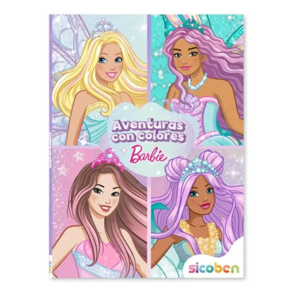 Libro para Colorear Aventuras con Colores Barbie Sicoben.