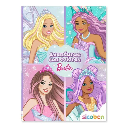 Libro para Colorear Aventuras con Colores Barbie Sicoben.