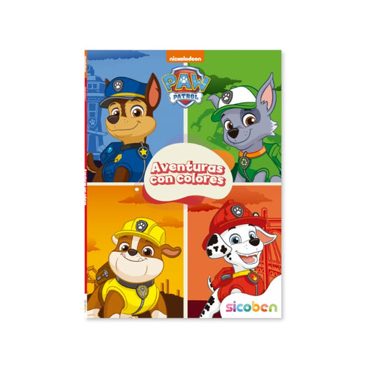 Libro para Colorear Aventuras con Colores Paw Patrol Sicoben.