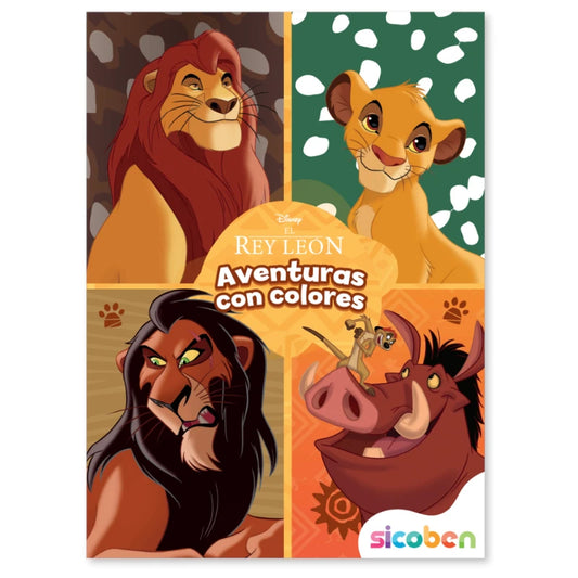 Libro para Colorear Disney El Rey León Aventuras con Colores Sicoben.