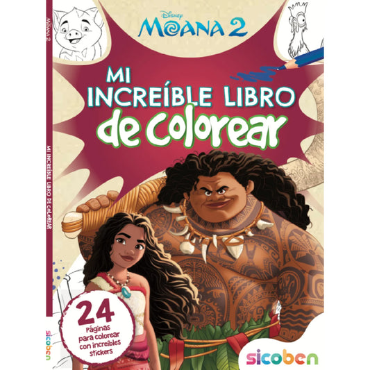Libro para Colorear Disney Moana 2 Sicoben.