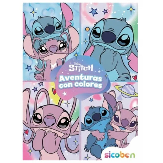 Libro para Colorear Disney Stitch Aventuras con Colores Sicoben.