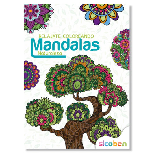 Libro para Colorear Mándalas Naturaleza Sicoben.