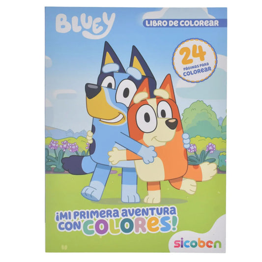 Libro para Colorear Mi Primera Aventura con Colores Bluey Sicoben.