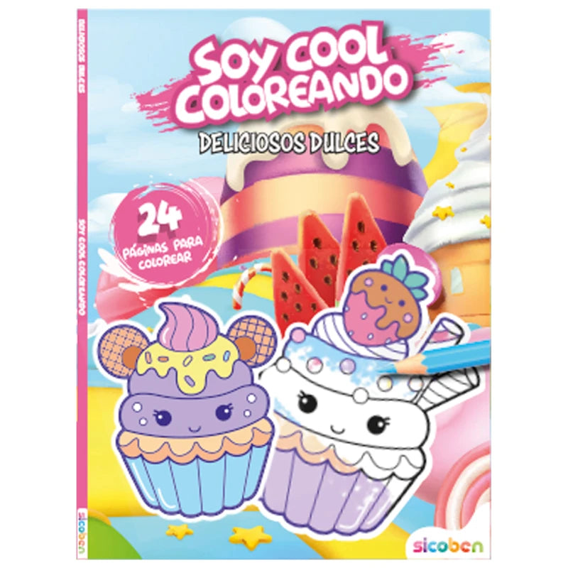 Libro para Colorear Soy Cool Coloreando Deliciosos Dulces Sicoben.