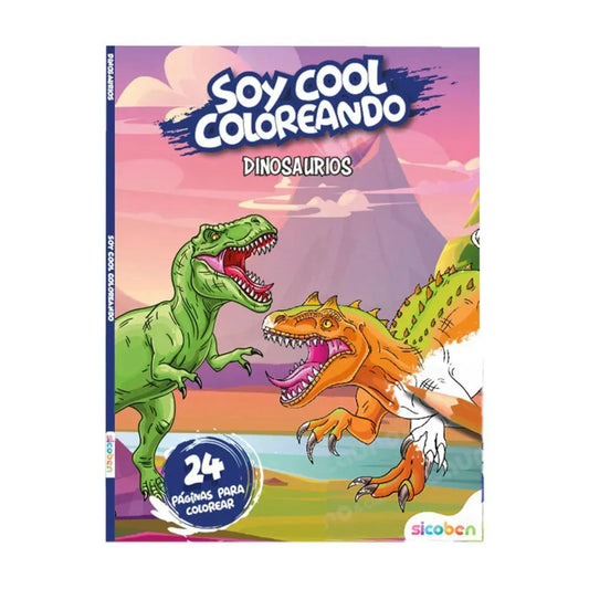 Libro para Colorear Soy Cool Coloreando Dinosaurios Sicoben.