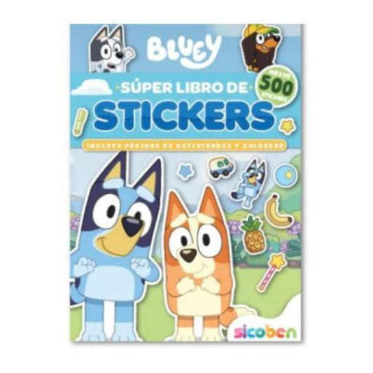 Libro para Colorear con Stickers de Bluey Sicoben.