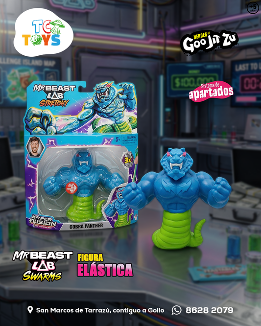 Goo Jit Zu MR.Beast Lab Stretchy Cobra Panther.