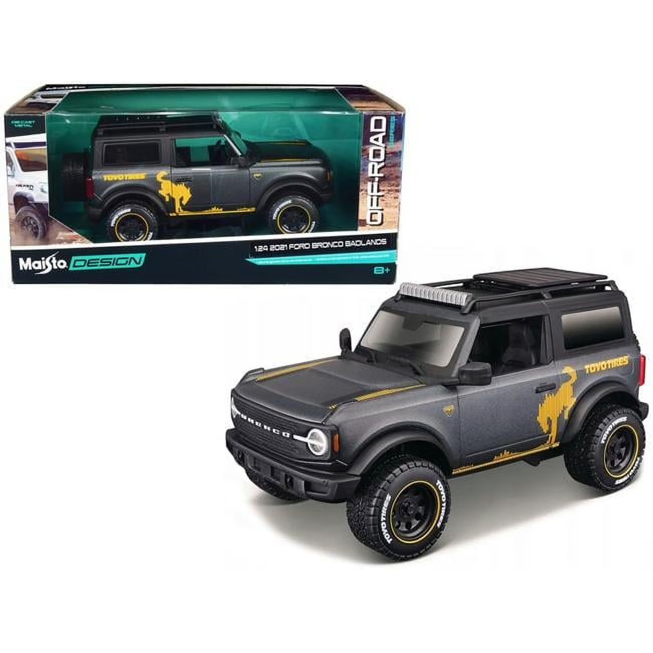 Maisto Design Off-Road 2021 Ford Bronco Badlands Gris.