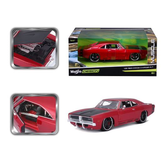 Maisto Design Classic Muscle 1969 Dodge Charger R/T Rojo.