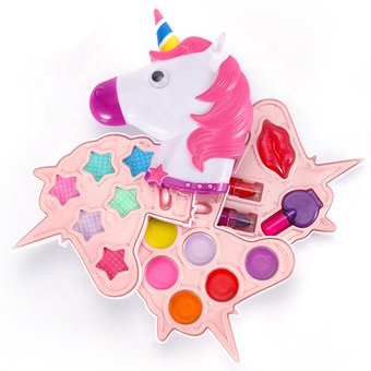 Maquillaje con Estuche en Forma de Unicornio.