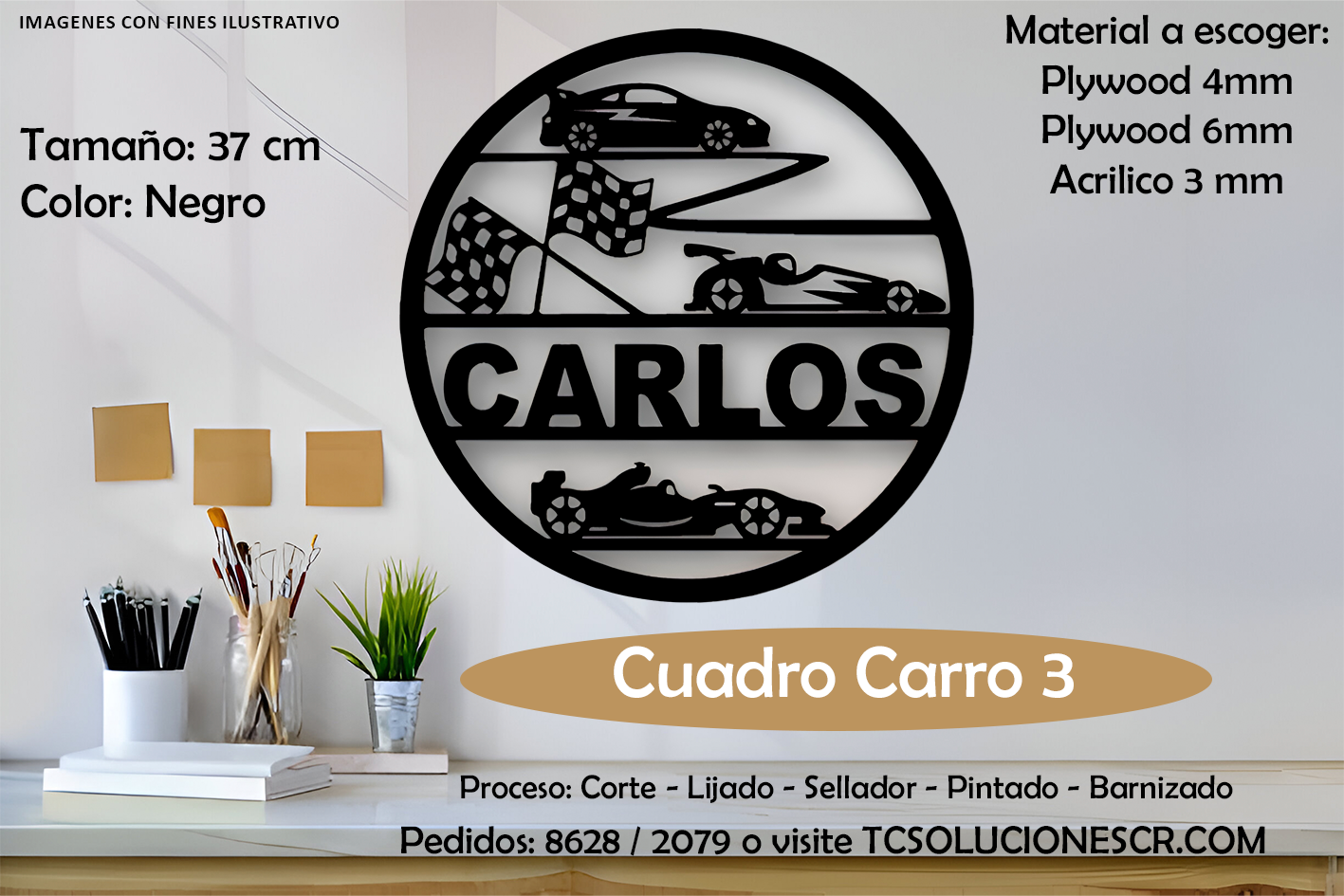 Cuadro Marca Carro nombre Personalizado