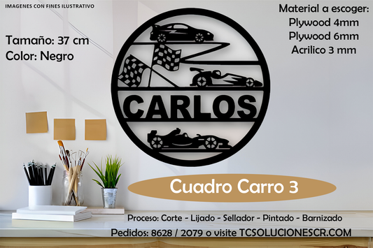 Cuadro Marca Carro nombre Personalizado