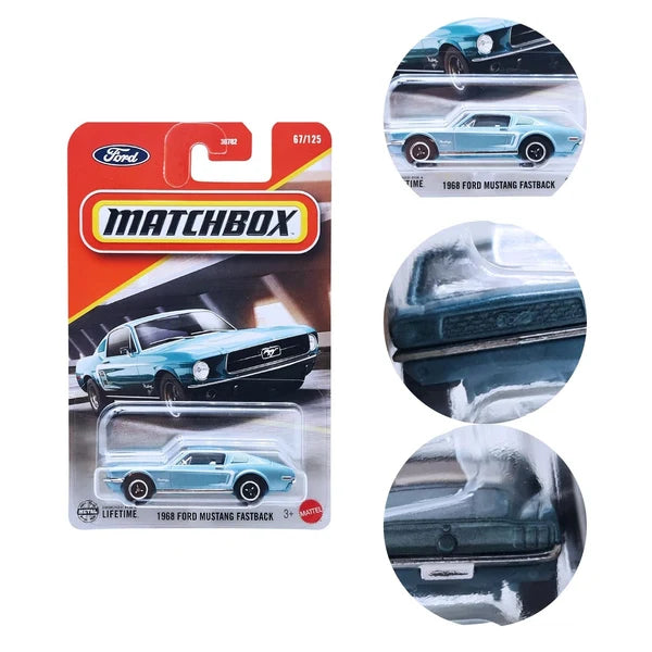 Matchbox 1968 Ford Mustang Fastback Celeste.