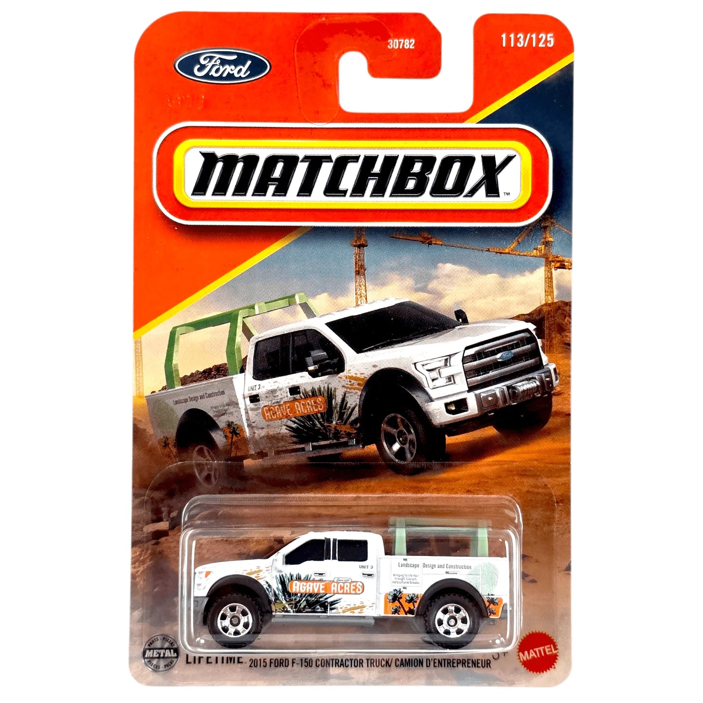 Matchbox 2015 Ford F-150 Contractor Truck/Camion D'Entrepreneur Blanco.