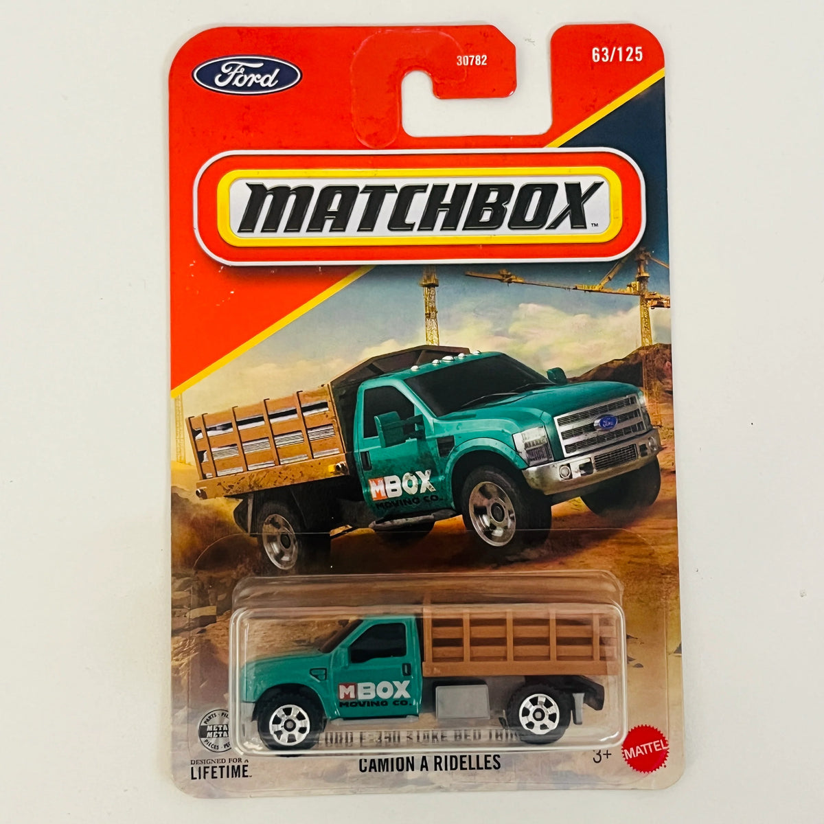 Matchbox Ford F-350 Stake Bed Truck / Camion A Ridelles Verde.