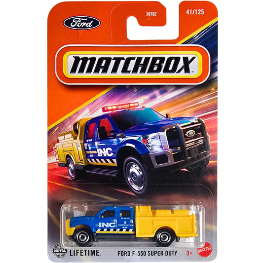 Matchbox Ford F-550 Super Duty Azul.