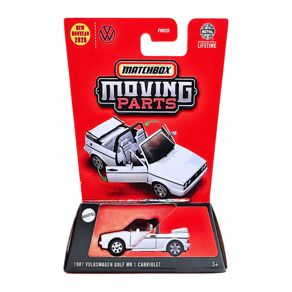 Matchbox Moving Parts 1987 Volkswagen Golf MK 1 Cabriolet.