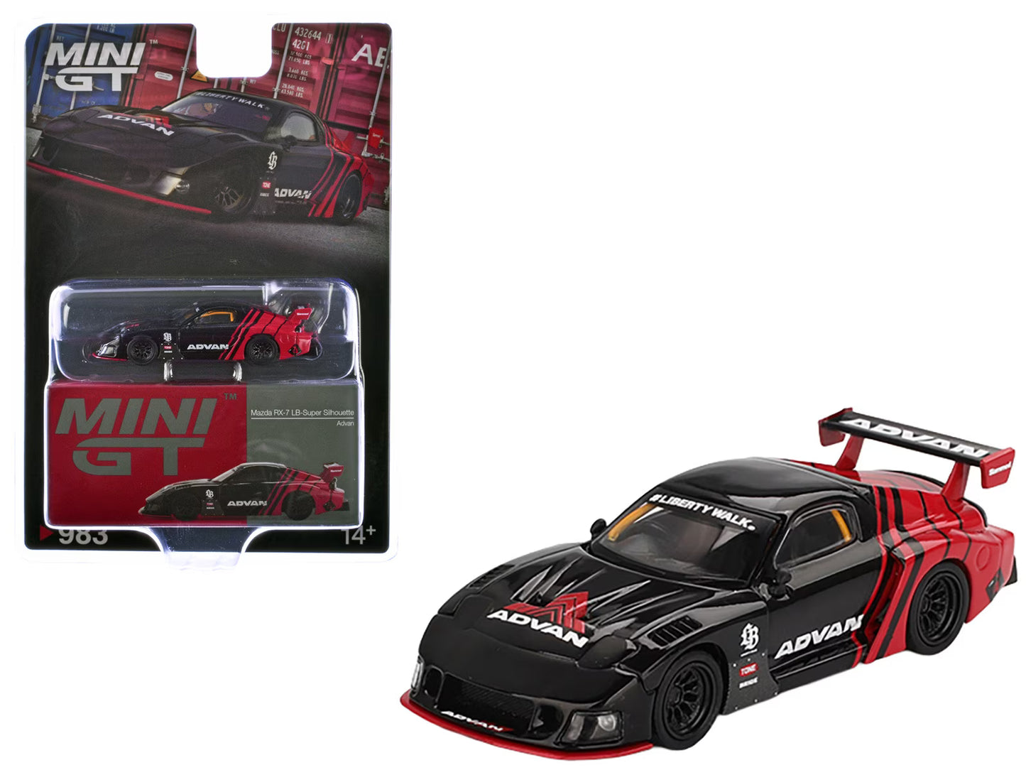 Mini GT Mazda RX-7 LB-Super Silhouette.