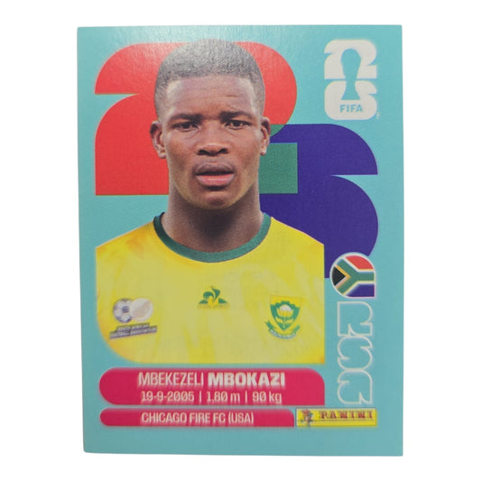 Mbekezeli Mbokazi RSA 6 Mundial 2026 Panini.