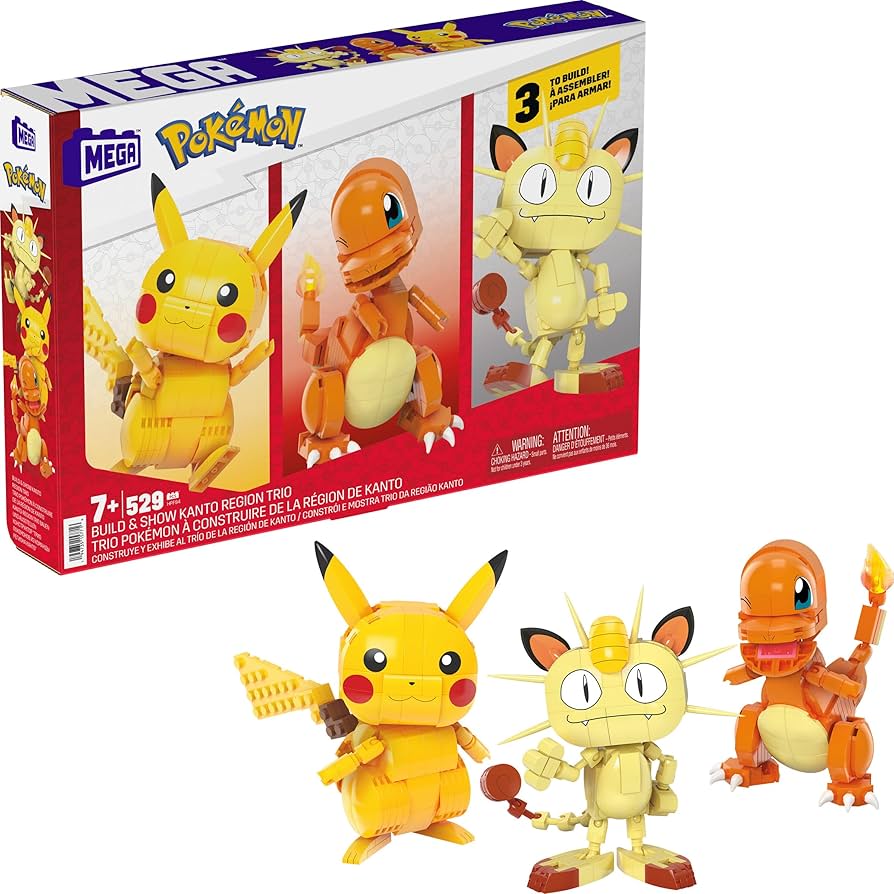 Mega Pokémon Construye y Exhibe al Trío de la Región de Kanto.