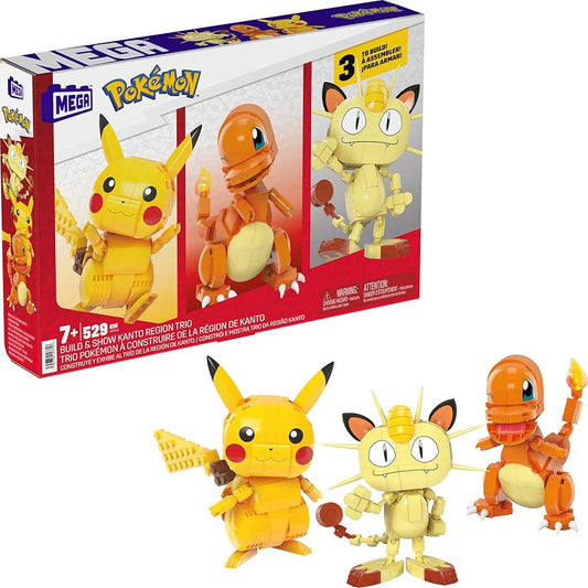 Mega Pokémon Construye y Exhibe al Trío de la Región de Kanto.