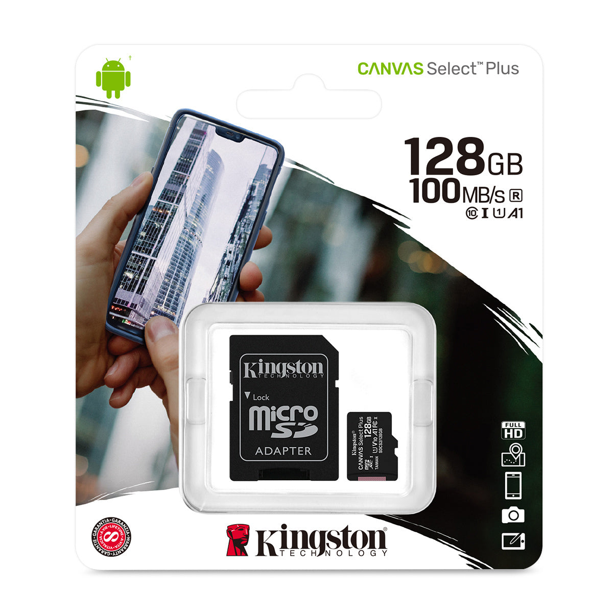 Memoria Micro SD Kingston 128GB.