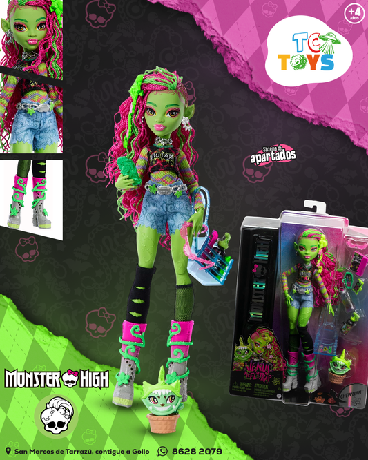 Muñeca Monster High Venus McFlytrap con Mascota.