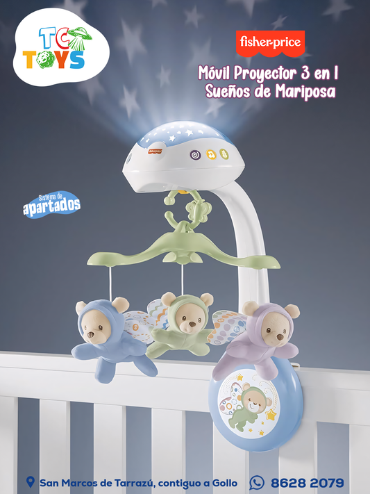 Fisher-Price Móvil Proyector 3 en 1 Sueños de Mariposa.