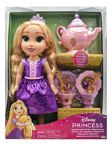 Muñeca Jakks Disney Princesa Rapunzel con Juego de Té.