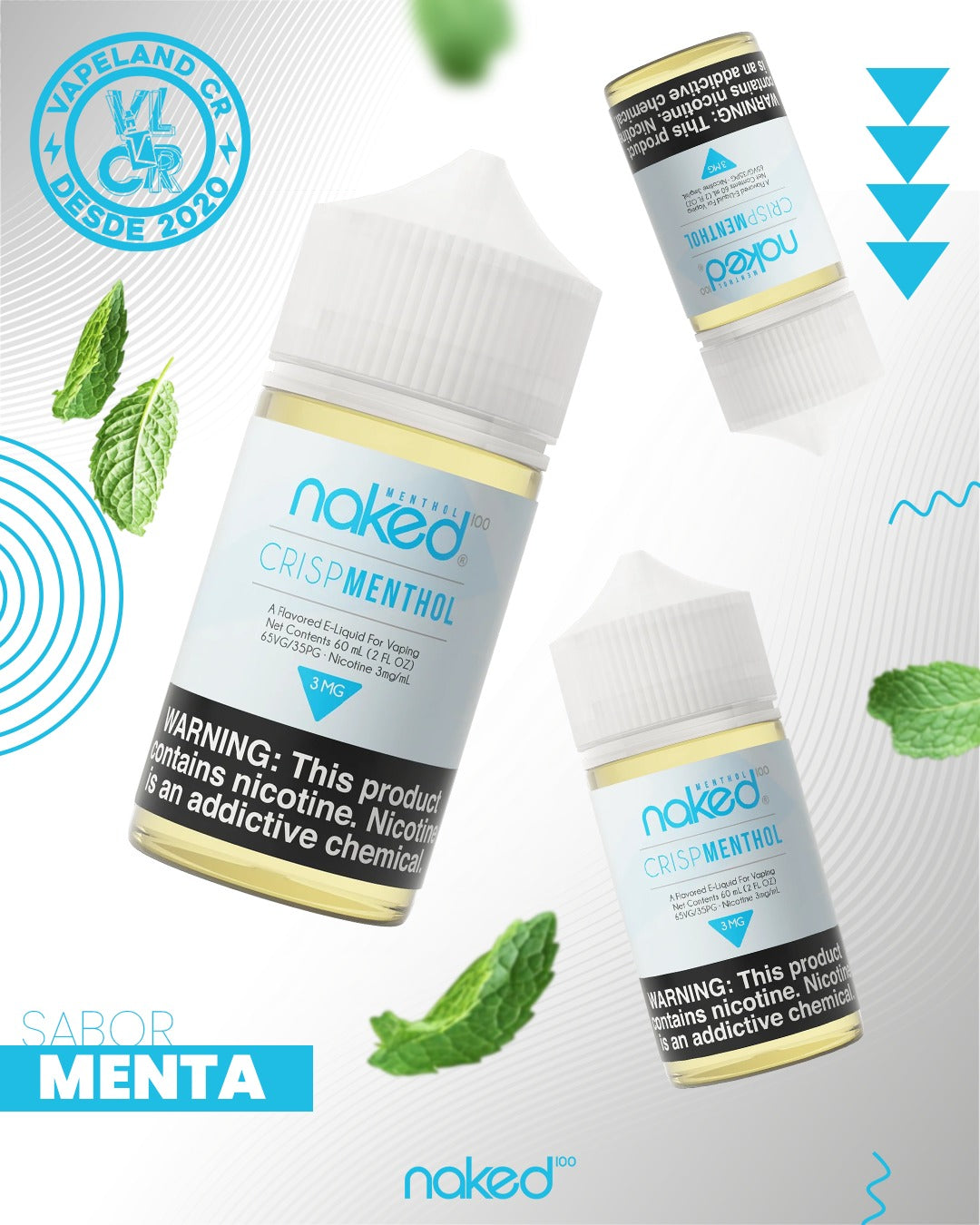 Naked 100 Menthol CrispMenthol 3mg y 6mg.