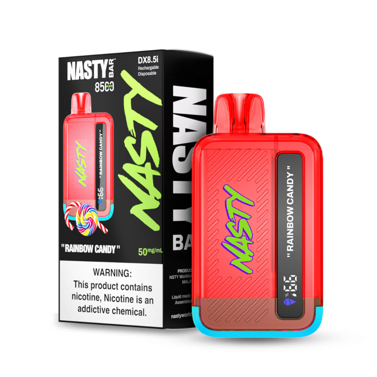 Nasty Bar Rainbow Candy 8500 puffs.