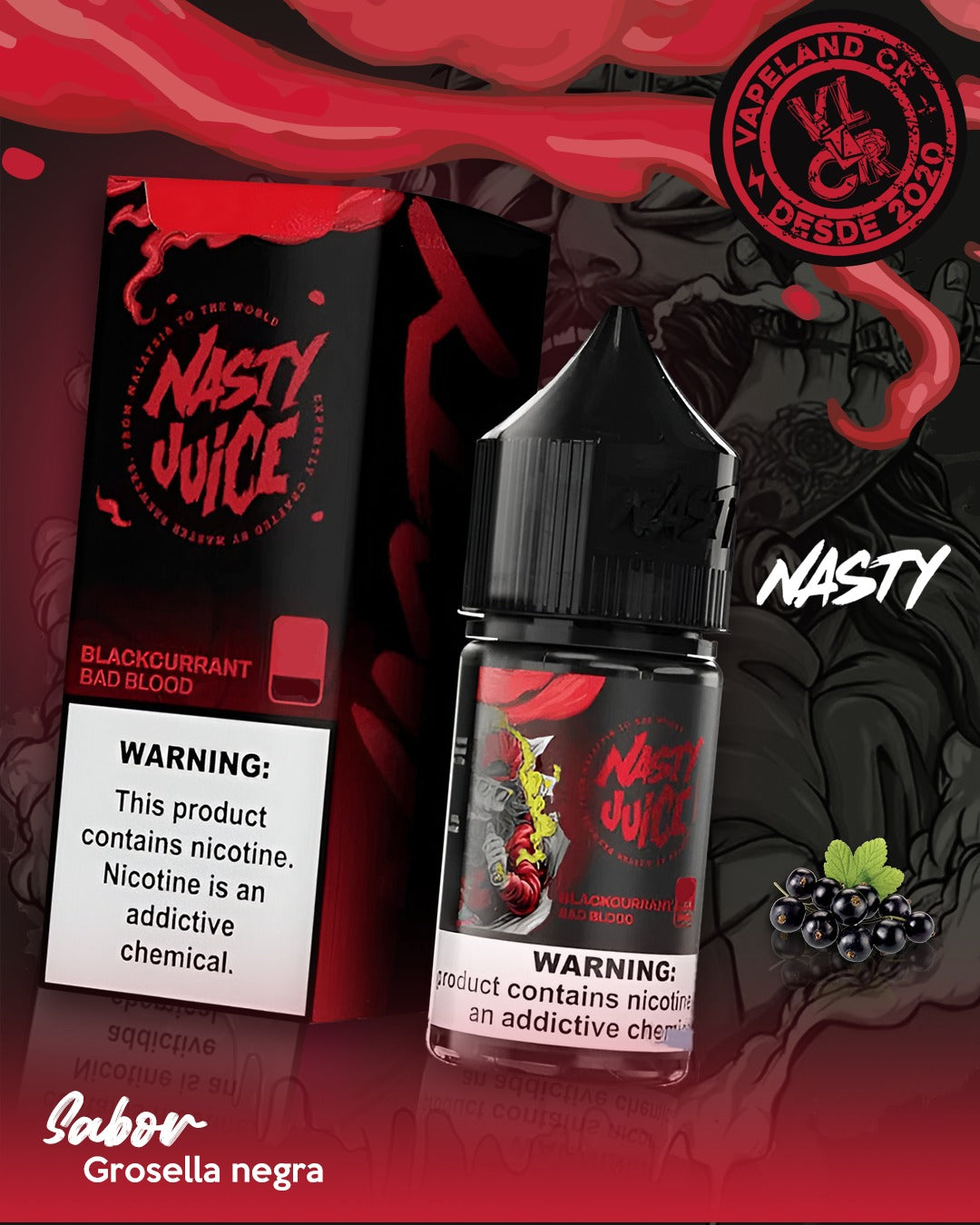 Nasty Blackcurrant Bad Blood 3mg y 6mg.