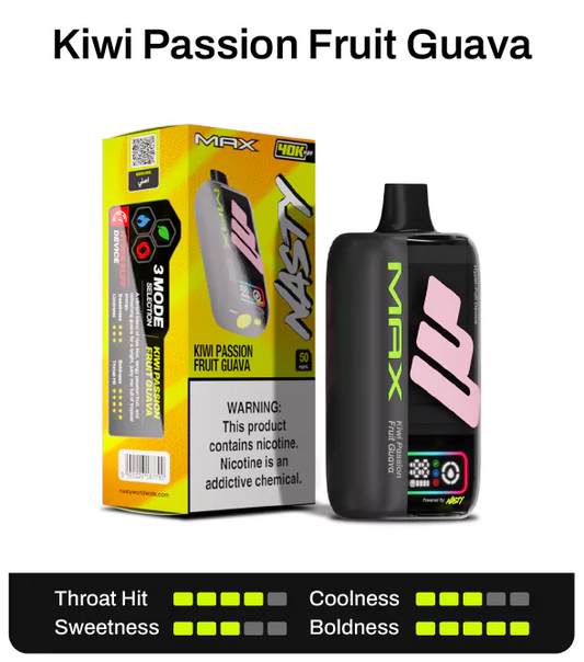 Nasty Max Kiwi Passion Fruit Guava 40000 puffs.