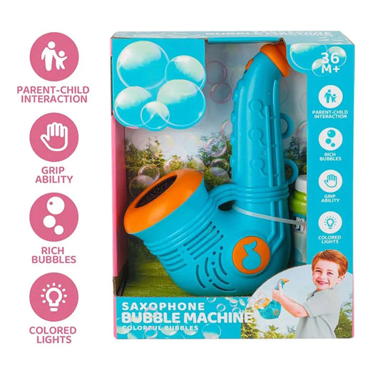 Lanzador de Burbujas de Saxofón Azul con Luz y Sonido Jiadihong.
