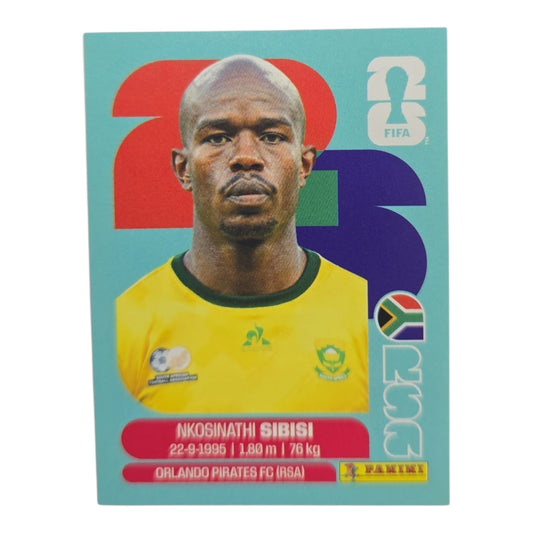 Nkosinathi Sibisi RSA 10 Mundial 2026 Panini.
